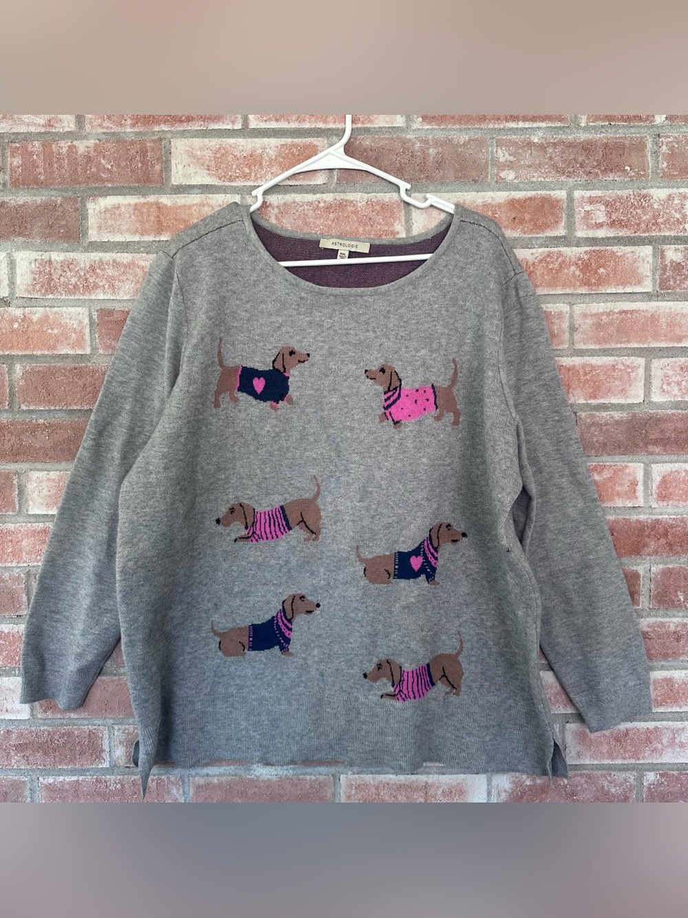 Astrologie Wiener Dog Dachshund Puppy Sweater Women’s XXL Whimsical Novelty